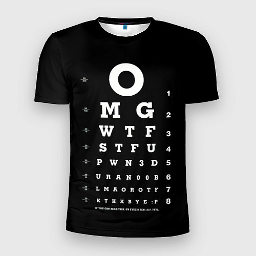 Мужская спорт-футболка Проверка Зрения мемными фразами интернет сленга / 3D-принт – фото 1