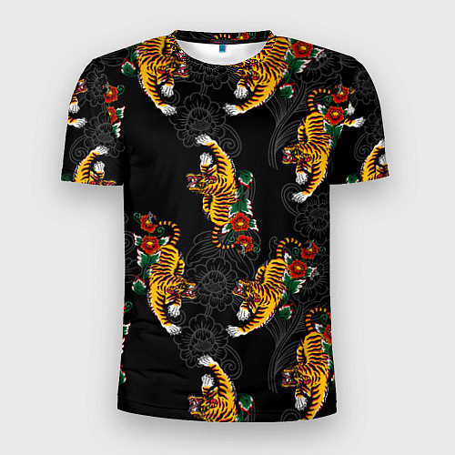 Мужская спорт-футболка Японский стиль - тигры / 3D-принт – фото 1