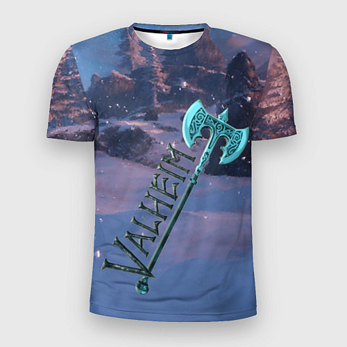 Мужская спорт-футболка Valheim лого с секирой / 3D-принт – фото 1