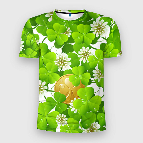Мужская спорт-футболка Ирландский Клевер и Монетка / 3D-принт – фото 1