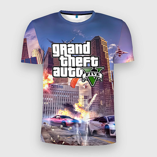 Мужская спорт-футболка ЭКШЕН Grand Theft Auto V / 3D-принт – фото 1