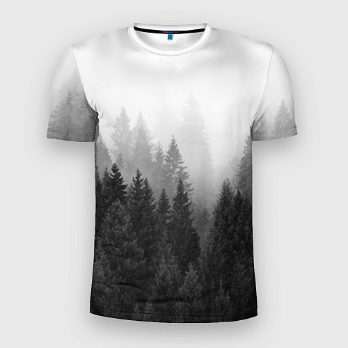 Мужская спорт-футболка Туманный лес / 3D-принт – фото 1