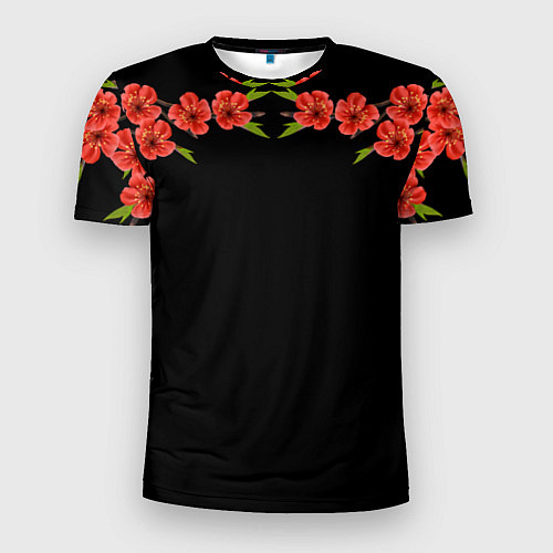 Мужская спорт-футболка Цветы / 3D-принт – фото 1