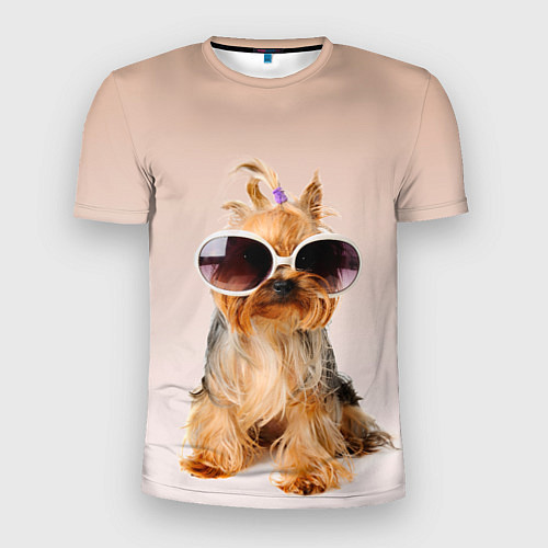 Мужская спорт-футболка Собака в очках / 3D-принт – фото 1