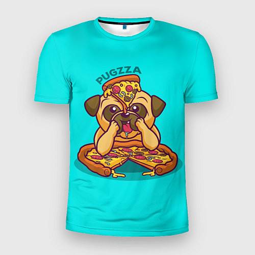 Мужская спорт-футболка Мопс с пиццей / 3D-принт – фото 1