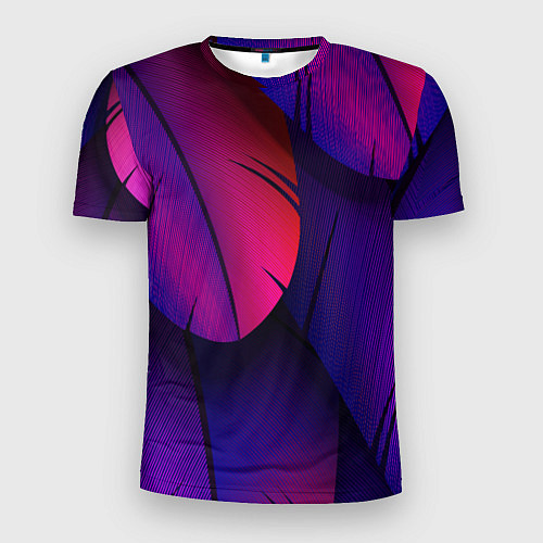 Мужская спорт-футболка Фиолетовые Перья / 3D-принт – фото 1