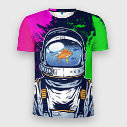 Мужская спорт-футболка Астронавт аквариум в краске