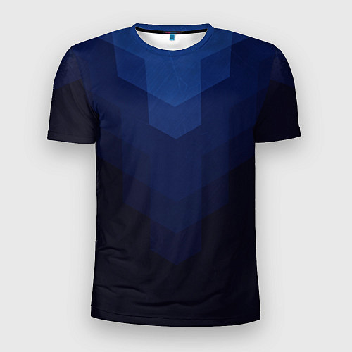 Мужская спорт-футболка Сине-черная Геометрия Линий / 3D-принт – фото 1
