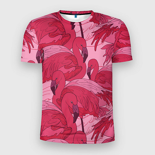 Мужская спорт-футболка Розовые фламинго / 3D-принт – фото 1
