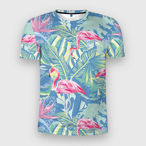 Мужская спорт-футболка Фламинго / 3D-принт – фото 1