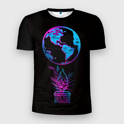 Мужская спорт-футболка Неон на Земле / 3D-принт – фото 1