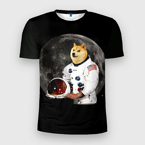 Мужская спорт-футболка Доги Космонавт / 3D-принт – фото 1