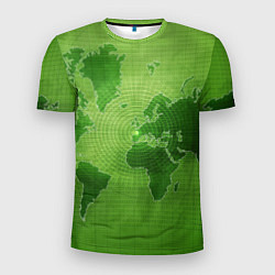 Футболка спортивная мужская Карта мира, цвет: 3D-принт