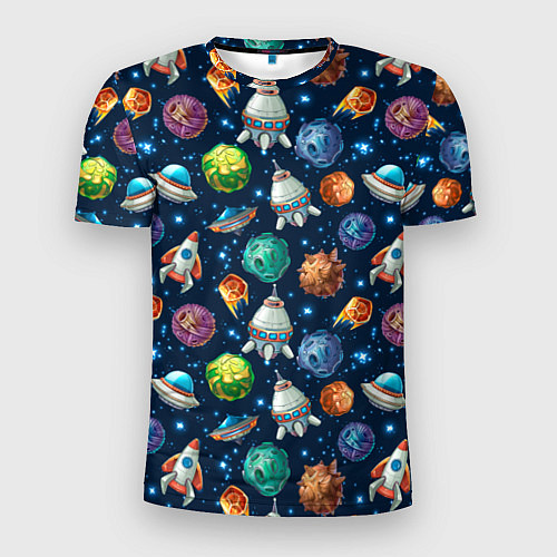 Мужская спорт-футболка Мультяшные планеты / 3D-принт – фото 1