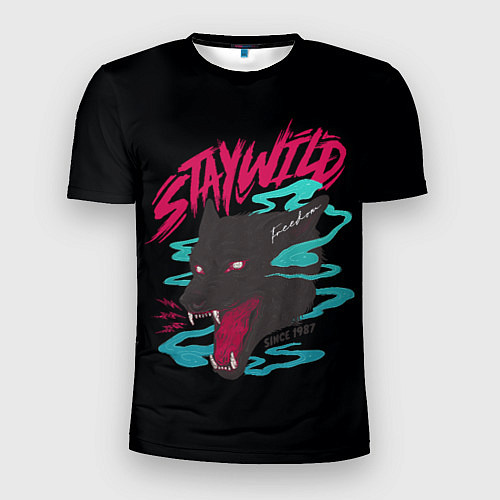 Мужская спорт-футболка Волк StayWild / 3D-принт – фото 1
