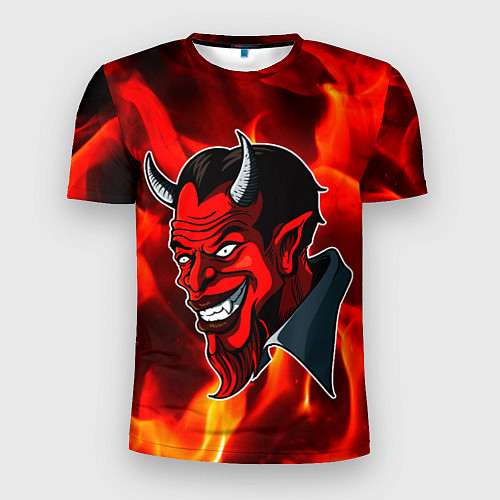Мужская спорт-футболка The devil is on fire / 3D-принт – фото 1