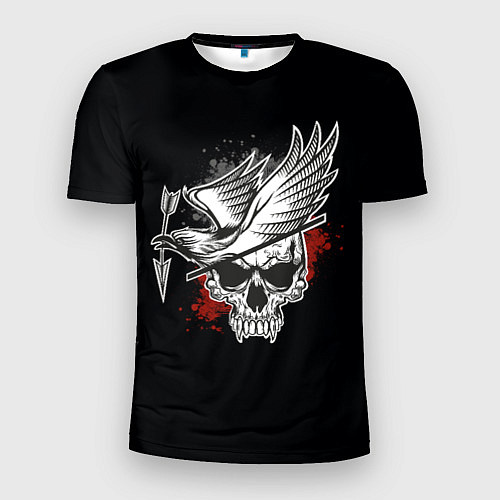 Мужская спорт-футболка Череп с птицей со стрелой / 3D-принт – фото 1