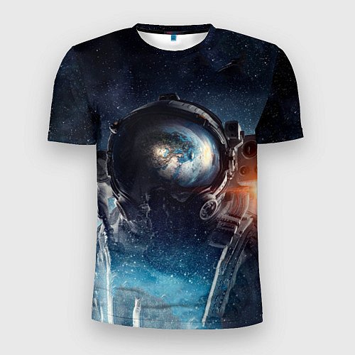 Мужская спорт-футболка Космонавт / 3D-принт – фото 1