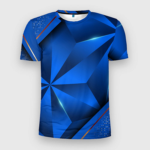 Мужская спорт-футболка 3D абстрактные фигуры BLUE / 3D-принт – фото 1