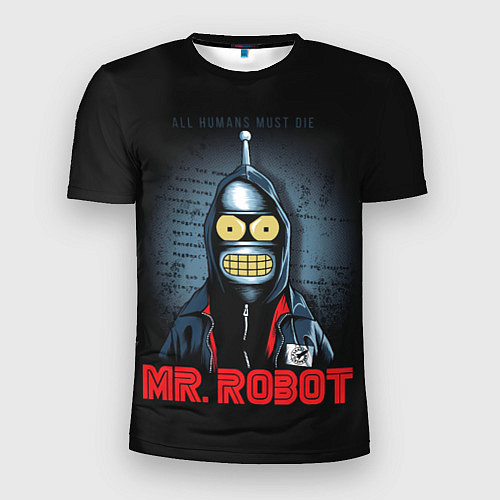 Мужская спорт-футболка Bender x mr robot / 3D-принт – фото 1