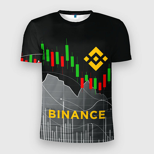 Мужская спорт-футболка BINANCE БИНАНС ГРАФИК / 3D-принт – фото 1