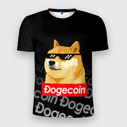 Футболка спортивная мужская DOGECOIN DOGE ДОГИКОИН, цвет: 3D-принт