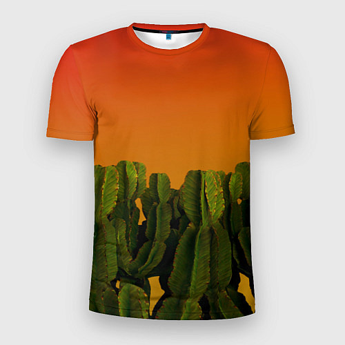 Мужская спорт-футболка Кактусы на закате / 3D-принт – фото 1