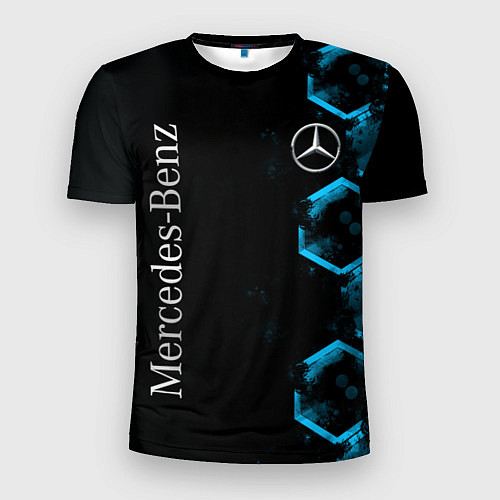 Мужская спорт-футболка Mercedes Мерседес Неон / 3D-принт – фото 1