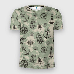 Футболка спортивная мужская Морская карта, цвет: 3D-принт