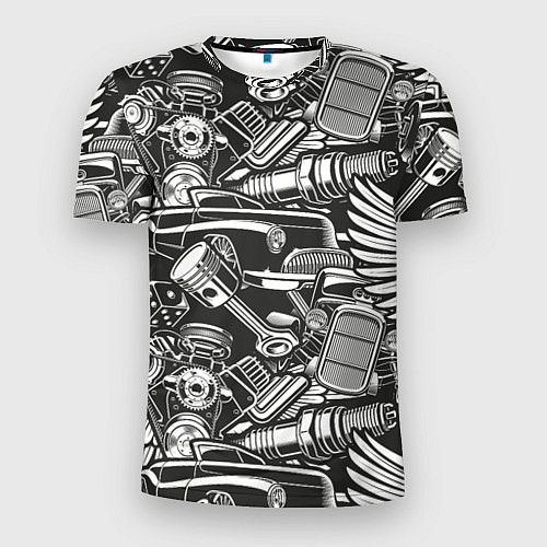 Мужская спорт-футболка Механика Автомобиль / 3D-принт – фото 1