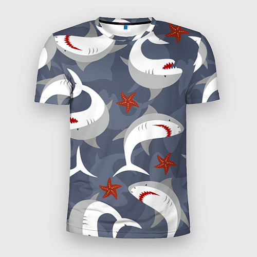 Мужская спорт-футболка Акулы / 3D-принт – фото 1