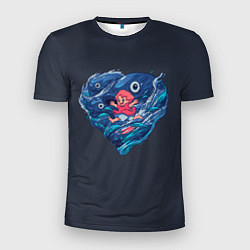 Мужская спорт-футболка Ocean heart Totoro