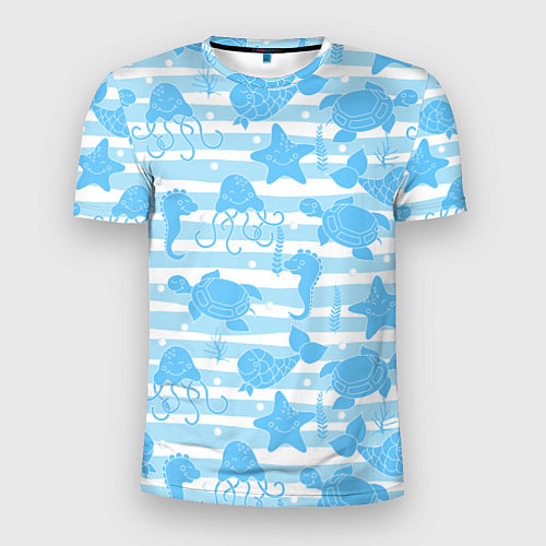 Мужская спорт-футболка Морские жители / 3D-принт – фото 1
