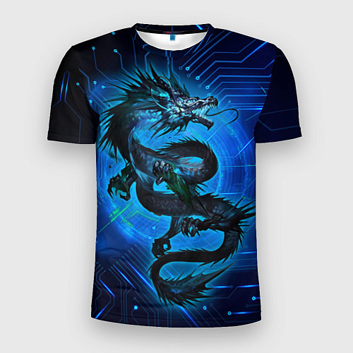 Мужская спорт-футболка Кибер-Dragon / 3D-принт – фото 1
