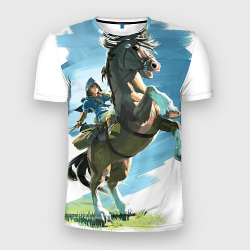Мужская спорт-футболка Линк на коне / 3D-принт – фото 1