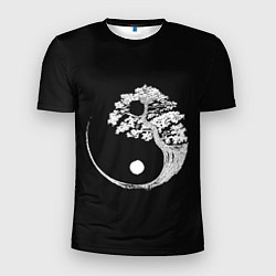 Мужская спорт-футболка Yin and Yang Bonsai Tree