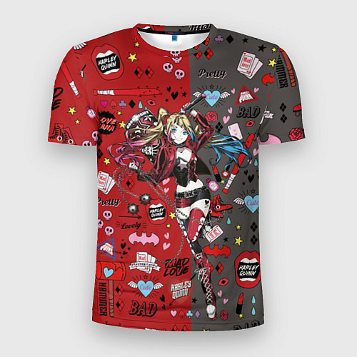 Мужская спорт-футболка Anime Harley Quinn Стикеры / 3D-принт – фото 1