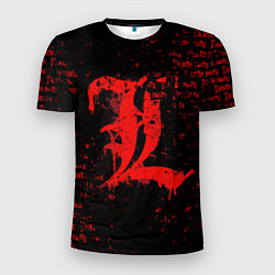 Футболка спортивная мужская Тетрадь смерти Логотип red, цвет: 3D-принт