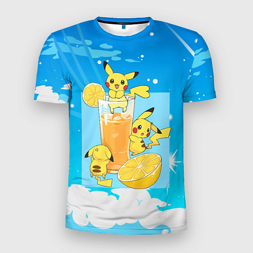 Мужская спорт-футболка Пикачу в лимонаде / 3D-принт – фото 1