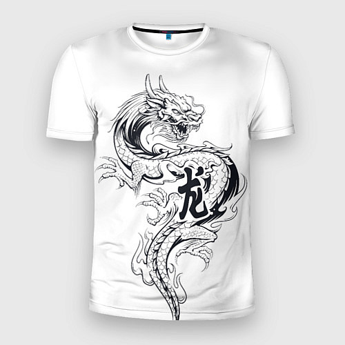 Мужская спорт-футболка Китайский дракон на белом фоне / 3D-принт – фото 1