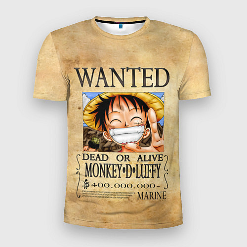 Мужская спорт-футболка Манки Д Луффи в розыске One Piece / 3D-принт – фото 1