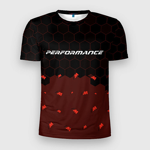 Мужская спорт-футболка БМВ Performance - Соты Паттерн / 3D-принт – фото 1