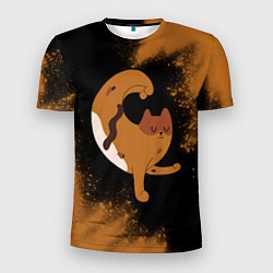 Мужская спорт-футболка Кошачья Йога - Взрыв