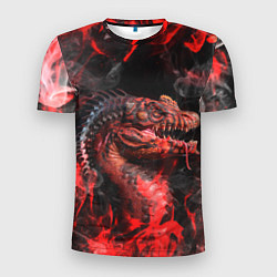 Мужская спорт-футболка Опасный Динозавр Red Dino Z