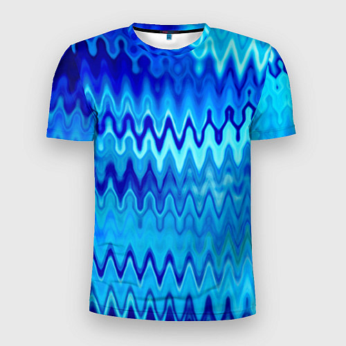 Мужская спорт-футболка Синий-голубой абстрактный узор / 3D-принт – фото 1