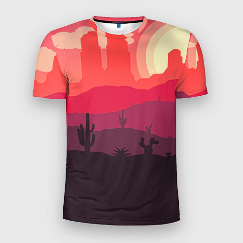 Мужская спорт-футболка Пустыня / 3D-принт – фото 1