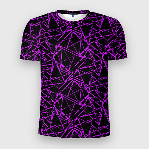 Мужская спорт-футболка Фиолетово-черный абстрактный узор / 3D-принт – фото 1