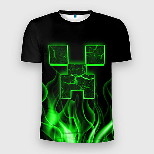 Мужская спорт-футболка MINECRAFT TEXTURE FIRE / 3D-принт – фото 1