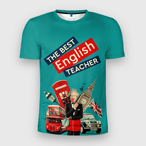 Мужская спорт-футболка Лучший учитель английского языка / 3D-принт – фото 1