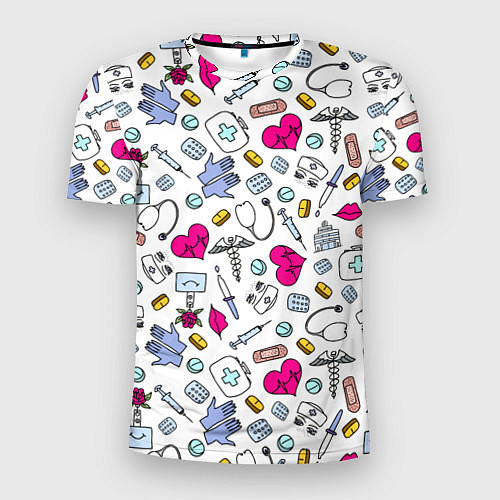 Мужская спорт-футболка Медицинский паттерн / 3D-принт – фото 1
